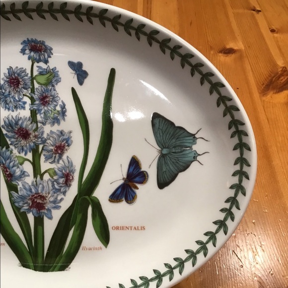 PORTMEIRION BOTANIC GARDEN OVAL PLATTER EASTERN HYACINTH BUTTERFLIES - Picture 5 of 6